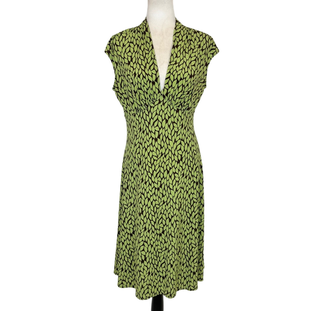 London Times green leafy dress